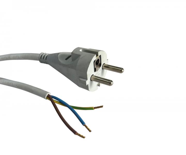 Flexo PVC sznur 863109-2-56/5, 3x1, tuleje, prosta wtyczka, szary, 5 m - II klasa - zabrudzone