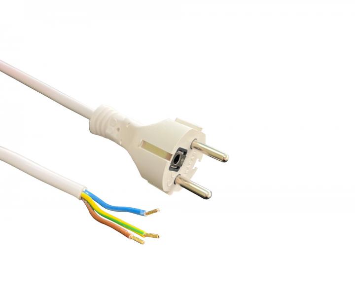 Flexo PVC przewd 863109-3-56/3, 3Gx1, tuleje, wtyczka prosta, biaa - 3 m