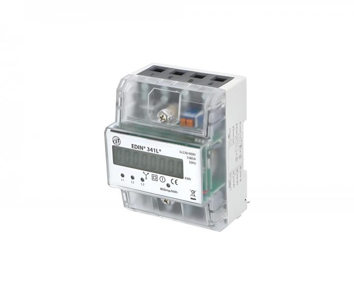 Licznik energii Edin 341L LCD 1008830, 80 A, 4,5 moduw, 1 taryfa, 3-fazowy, pomocniczy