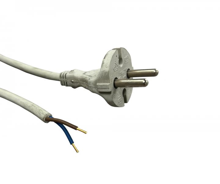 Flexo PVC przewd 862101-2-51/2.20, 2x1, tuleje, wtyczka prosta, szary, 2,2 m - II klasa - zabrudzone