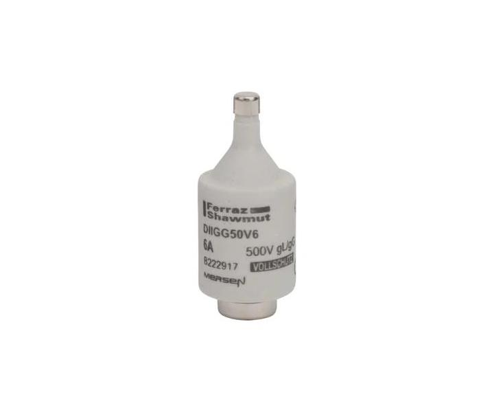 Bezpiecznik Mersen B222917, rozmiar DII gG, 6A, 500V - zielony