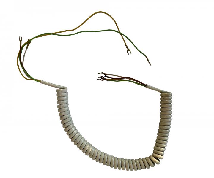 Flexo telefoniczny przewd PVC skrcony MT 4-22S-6 B, wtyczka, biay, 1,15 m - II klasa jakoci - zabrudzony