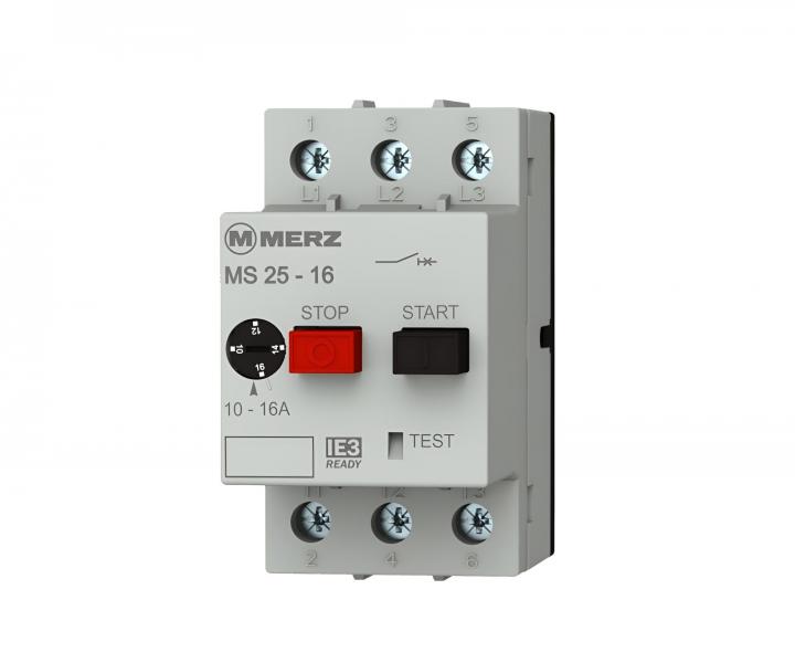 Wycznik ochronny silnikowy Merz MS25-16, 10-16 A