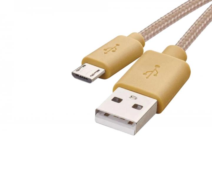 Szybka adowarka kabel Emos SM7006Y, USB A - micro USB B, zoty - 1 m