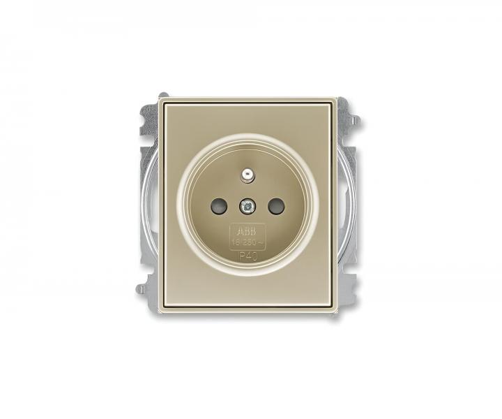 Gniazdo pojedyncze ABB Time 6619E-A06357 33, bolec ochronny, przes�ony - szampa�skie