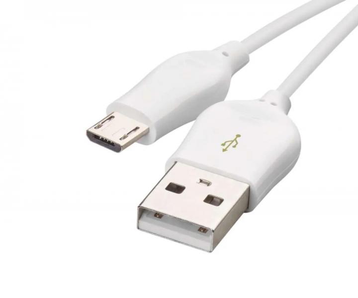 Szybka adowarka kabel Emos SM7004W, USB-A 2.0 / micro USB-B 2.0, biay - 1 m