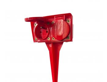 Podwjne gniazdo wtykowe Flipol GZ-20S, IP44, PVC - czerwone