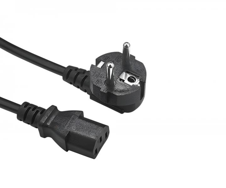 Flexo PVC kabel komputerowy N5/863077-1-2/1,5, 3x0,75, wtyczka ktowa, czarna - 1,5 m