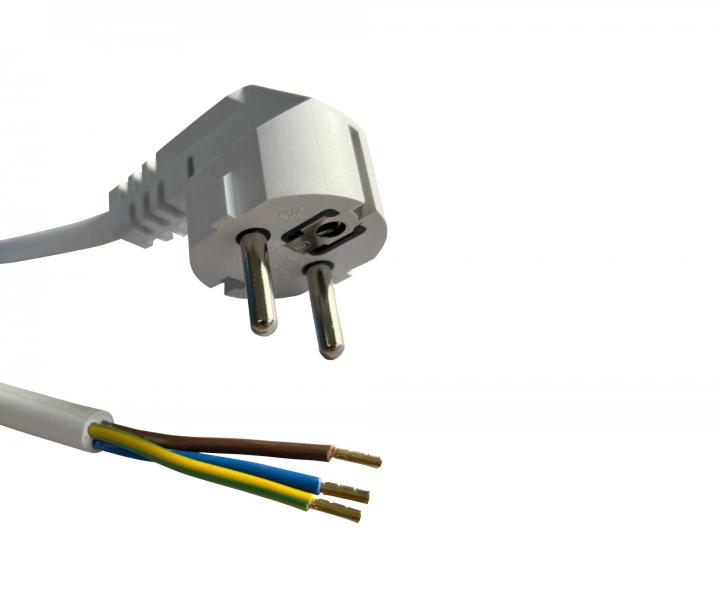 Flexo PVC przewd 863157-3-54/2, 3Gx1,5, tuleje, wtyczka ktowa, biaa - 2 m