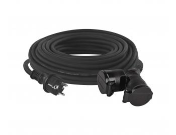 Kabel przeduajcy zewntrzny Emos P0604, IP44, 2x gniazdo, 230 V, 1,5 mm2, guma, czarny - 25 m