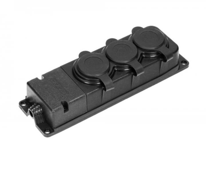 Potrjna wtyczka Orno OR-AE-13166, IP44, 230 V, 16 A, gumowa - czarna