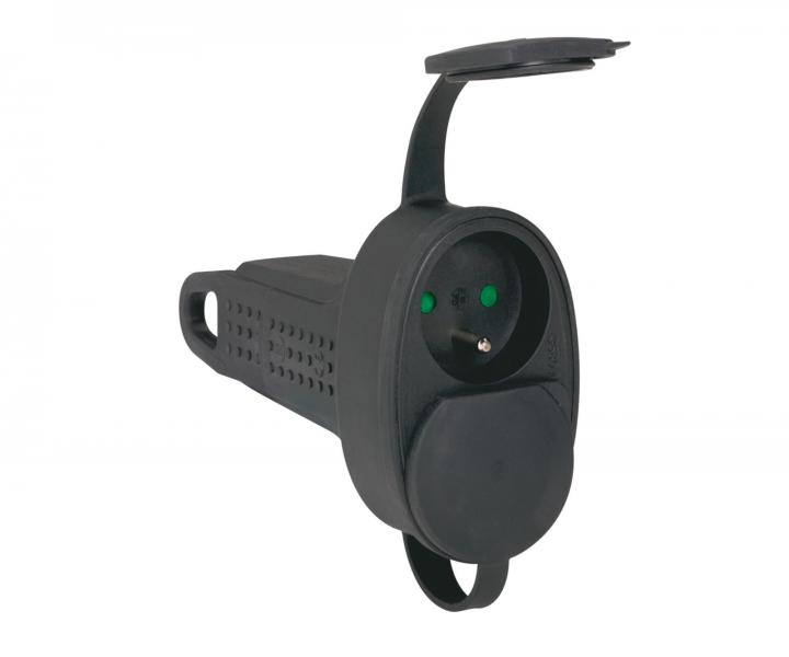 Gniazdo podwjne gumowe IP44 Legrand 050575 czarne