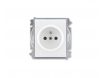 Gniazdo pojedyncze z bolcem ochronnym ABB Element 6619E-A06357 04, klapki (typ 6619) - biae/lodowoszare