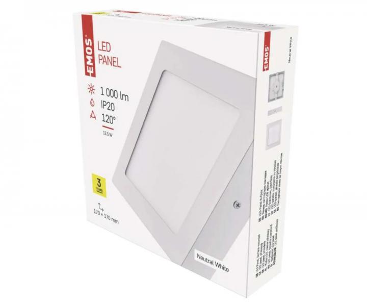 Kwadratowa oprawa LED Emos Profi ZM6132, 12,5 W, neutralna biel