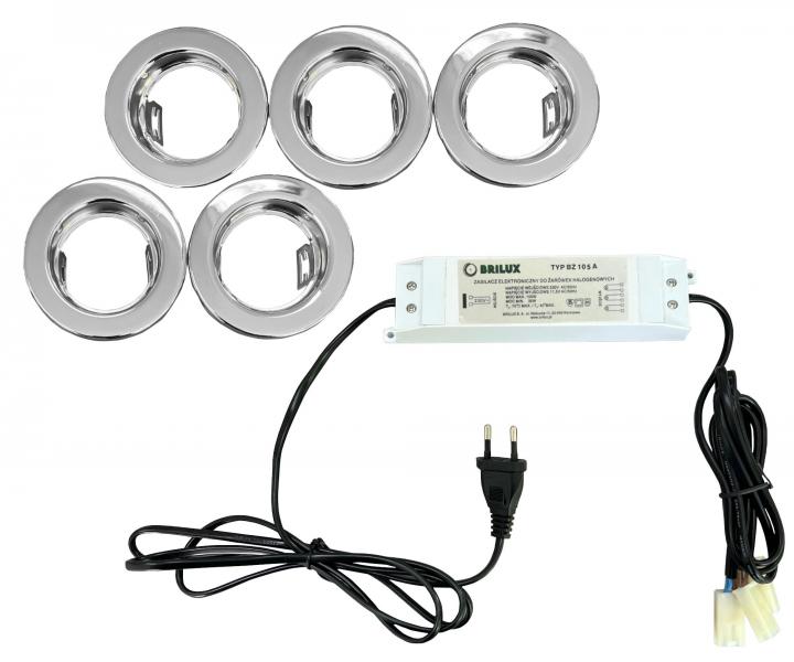 Zestaw lamp halogenowych Brilux 4905-5, 20 W - chrom