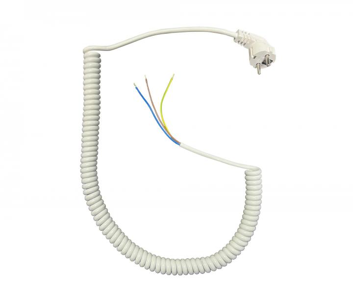Flexo PVC skrcona linka 863107-3-101/5, 3Gx1, tuleje, wtyczka ktowa, biaa - 5 m