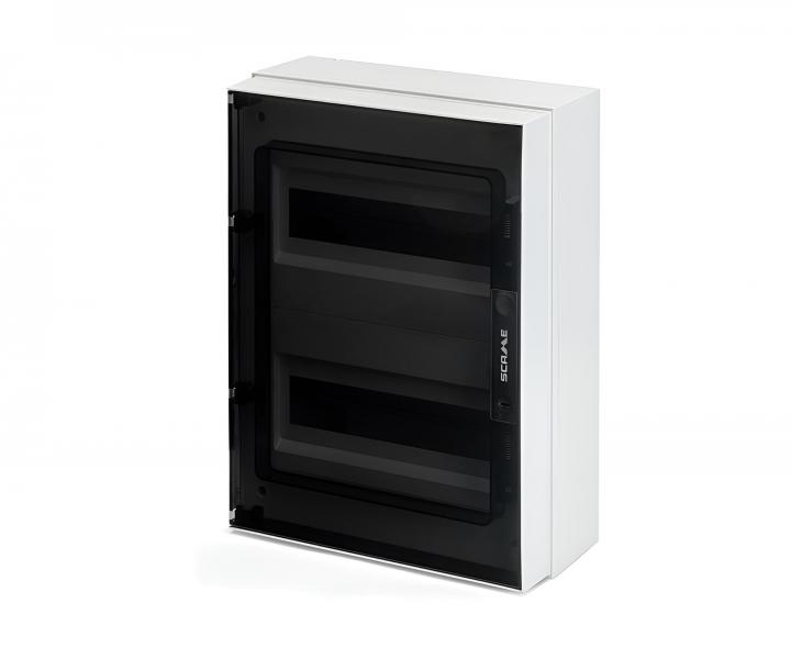 Rozdzielnica natynkowa Scame Ikona 679.2024.4, IP66, 24 moduy (2x12), 317x420x140 mm