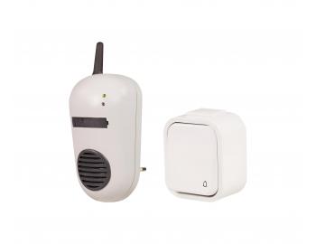 Bezprzewodowy dzwonek domowy Zamel Bulik DRS-982H, IP44 - przycisk, 230 V AC - bia�y