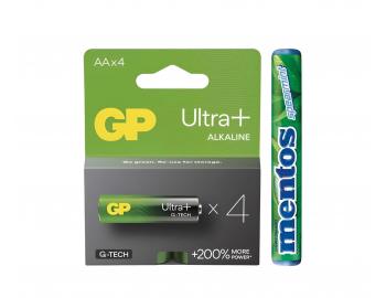 Bateria alkaliczna GP Ultra Plus AA (LR6) - 4 szt. + gumy do ucia Mentos gratis