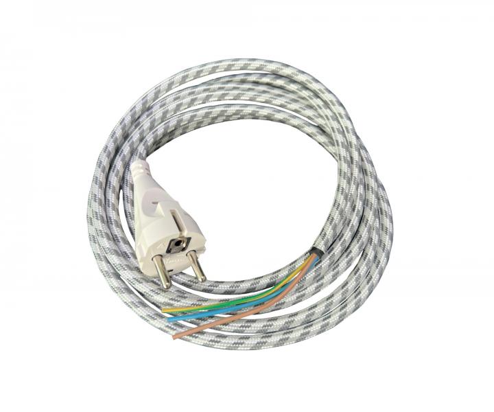 Flexo przewd pleciony guma H05RR-F 733109-3, 3x1 mm2, 2 m, biay/czarny