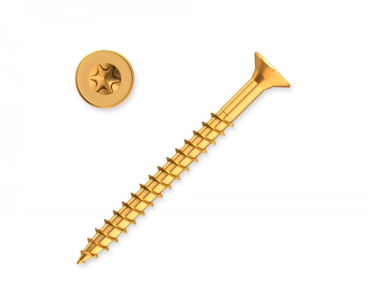 Wkr�t z podk�adk� Valenta ZT 4x35/24, g��wka gwiazdkowa, ��ty cynk, cz�ciowy gwint