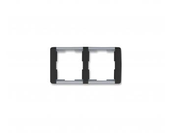Ramka podw�jna pozioma ABB Element-Time 3901E-A00120 05 - czarna / lodowa szaro��