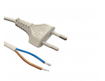 Flexo PVC przewd H03VVH2-F A1, 2x0,5, prosta wtyczka, biaa - 2 m