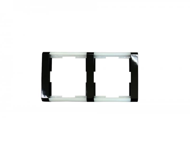 Ramka podwjna, pozioma ABB Element-Time 3901F-A00120 06 - czarna/lodowobiaa