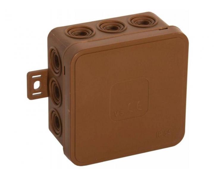 Skrzynka przyczeniowa IP54 U.H.TED, V5, 75x75x41mm, elastyczny, brzowy
