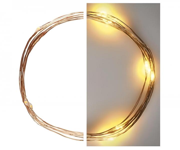 LED acuch witeczny nano Emos D3AW07, IP20, wewntrzny, ciepa biaa, timer - 1,9 m