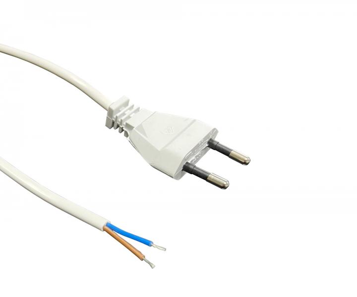 Flexo PVC przewd 822051-3-1/2, 2x0,5, cynowany, prostoktny wtyk, biay - 2 m