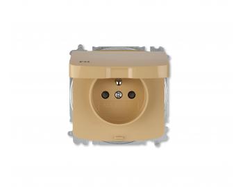 Gniazdo pojedyncze bez ramki ABB Tango 6619A-A06997 D, IP44, bolec ochronny, za�lepki, pokrywka - be�owe