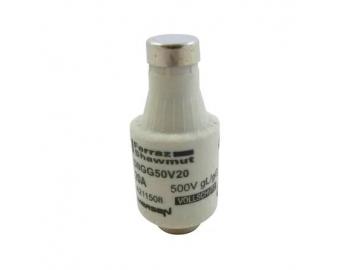 Bezpiecznik Mersen A211508, rozmiar DII, gG, 20A, 500V - Niebieski