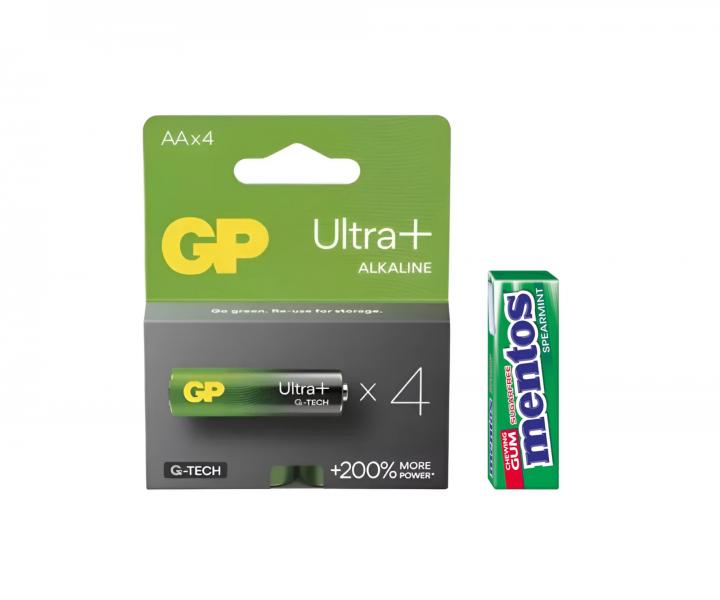 Bateria alkaliczna GP Ultra Plus AA (LR6) - 4 szt. + gumy do ucia Mentos gratis