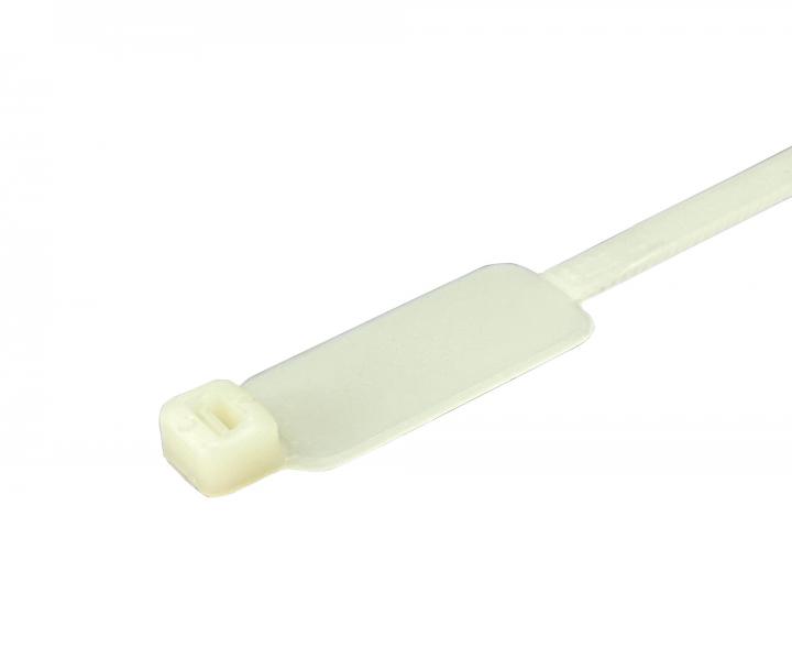 Zacisk plastikowy naturalny RTID-675, 190x5 mm, pole opisowe - 100 szt.