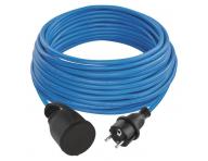 Odporna na warunki atmosferyczne przeduacz 20 m / 1 gniazdko / niebieski / PVC / 230 V / 1,5 mm2 Emos P01420W