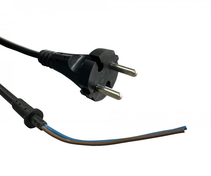 Flexo PVC przewd 862071-1-2/2.20, 2x0,75, wtyczka prosta, czarna - 2,20 m