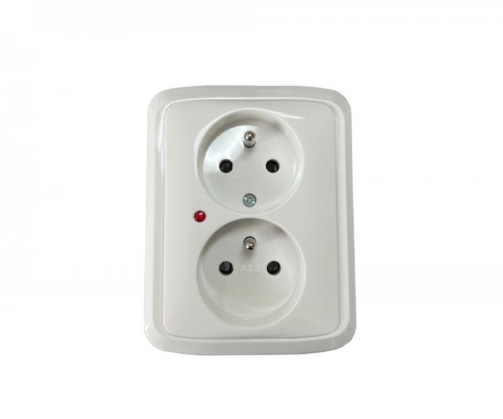 Gniazdo podw�jne z ochron� przeciwprzepi�ciow� ABB Tango 5592A-A2349 B - bia�e