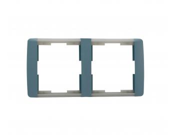 Ramka podwjna pozioma E-tim ABB Element 3901E-A00120 23 - niebieskoszara