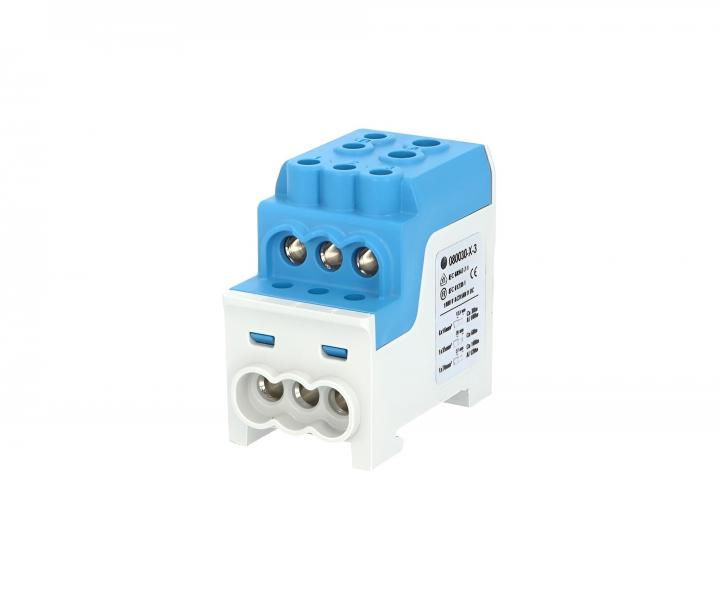 Blok do rozdziau faz Hora eTec UVB 200 N, 200 A, 1000 V, 1-biegunowy - niebieski