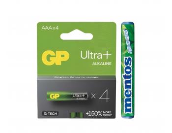 Bateria alkaliczna GP Ultra Plus AAA (LR03) - 4 szt. + gumy do ucia Mentos gratis