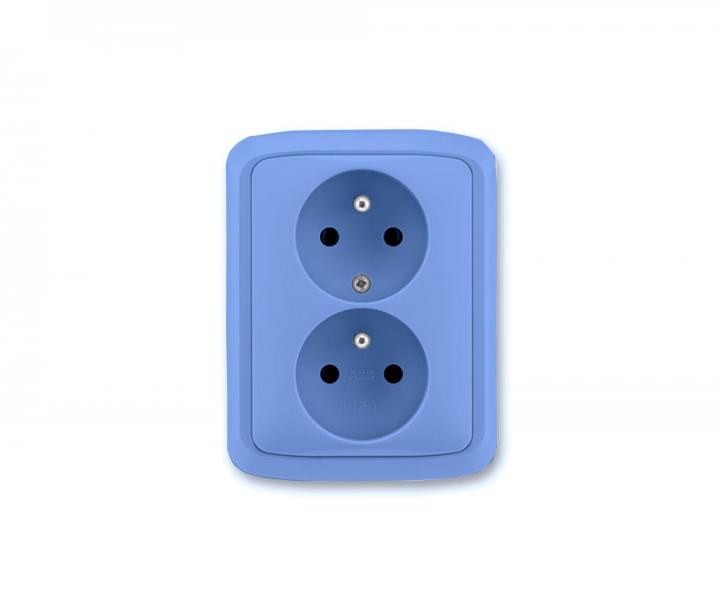 Gniazdo podwjne 2x(2P+PE) ABB Tango 5512A-2349 M2 - jasnoniebieskie
