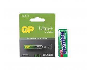 Bateria alkaliczna GP Ultra Plus AAA (LR03) - 4 szt. + gumy do ucia Mentos gratis
