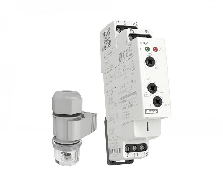 Zmierzchowy analogowy wcznik Elko SOU-1/230V, czujnik, SKS-100 zewntrzny sensor