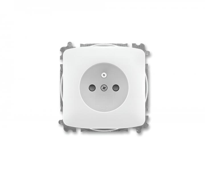 Gniazdo bez�rubowe pojedyncze ABB Tango 5519A-A02357 B, z za�lepkami - bia�e