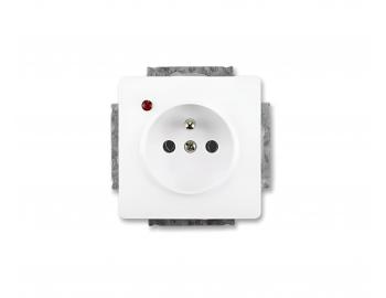 Gniazdo pojedyncze z ochron� przeciwprzepi�ciow� ABB Swing 5598G-A02349 B1, sygnalizacja optyczna - jasna biel.