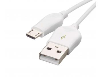 Szybka adowarka kabel Emos SM7004W, USB-A 2.0 / micro USB-B 2.0, biay - 1 m