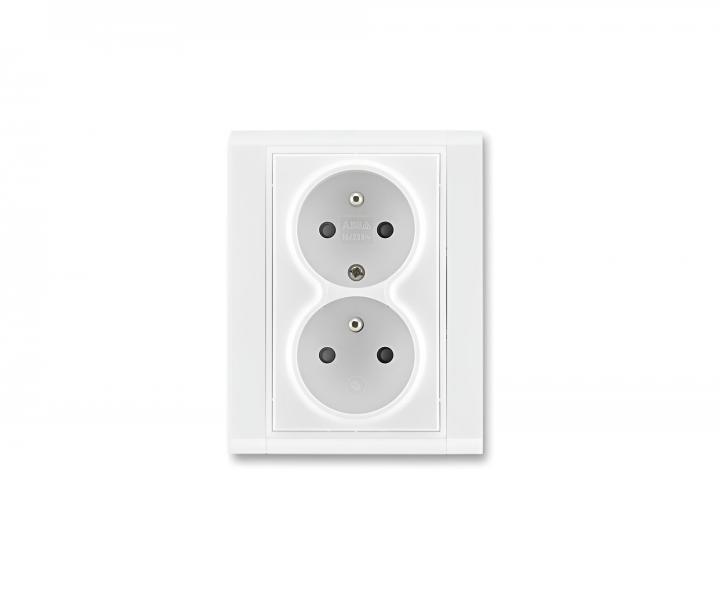 Gniazdo podw�jne ABB Element-Time 5512F-C02359 03, z za�lepkami - bia�e