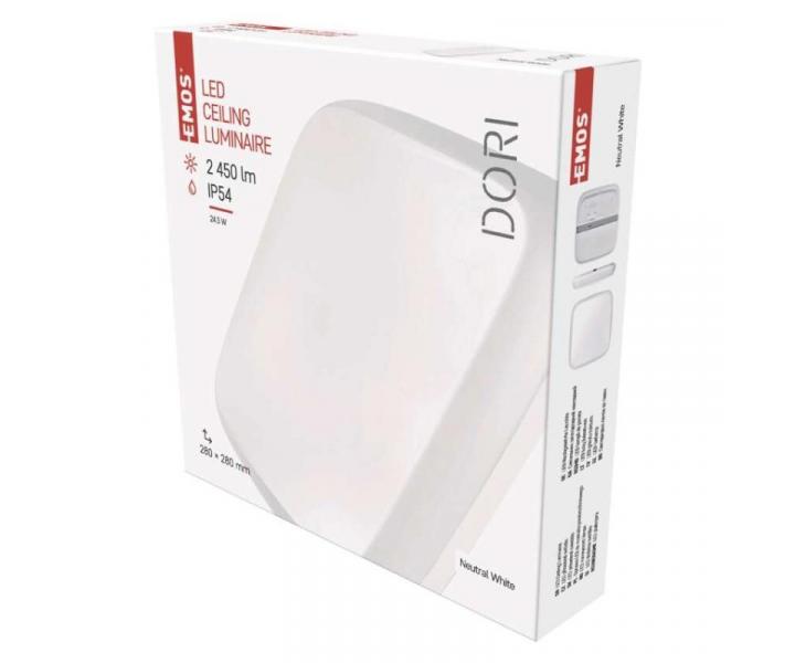 LED wpuszczane owietlenie Dori, kwadratowe biae 24,5W n.b., IP54 Emos ZM4314