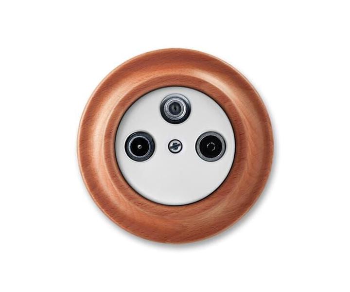 Gniazdo telewizyjne, radiowe i satelitarne, kocowe ABB Decento 5011K-C00403 52 - biae-porcelanowe/winia